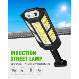 Водоустойчива соларна LED лампа със сензор за движение и дистанционно